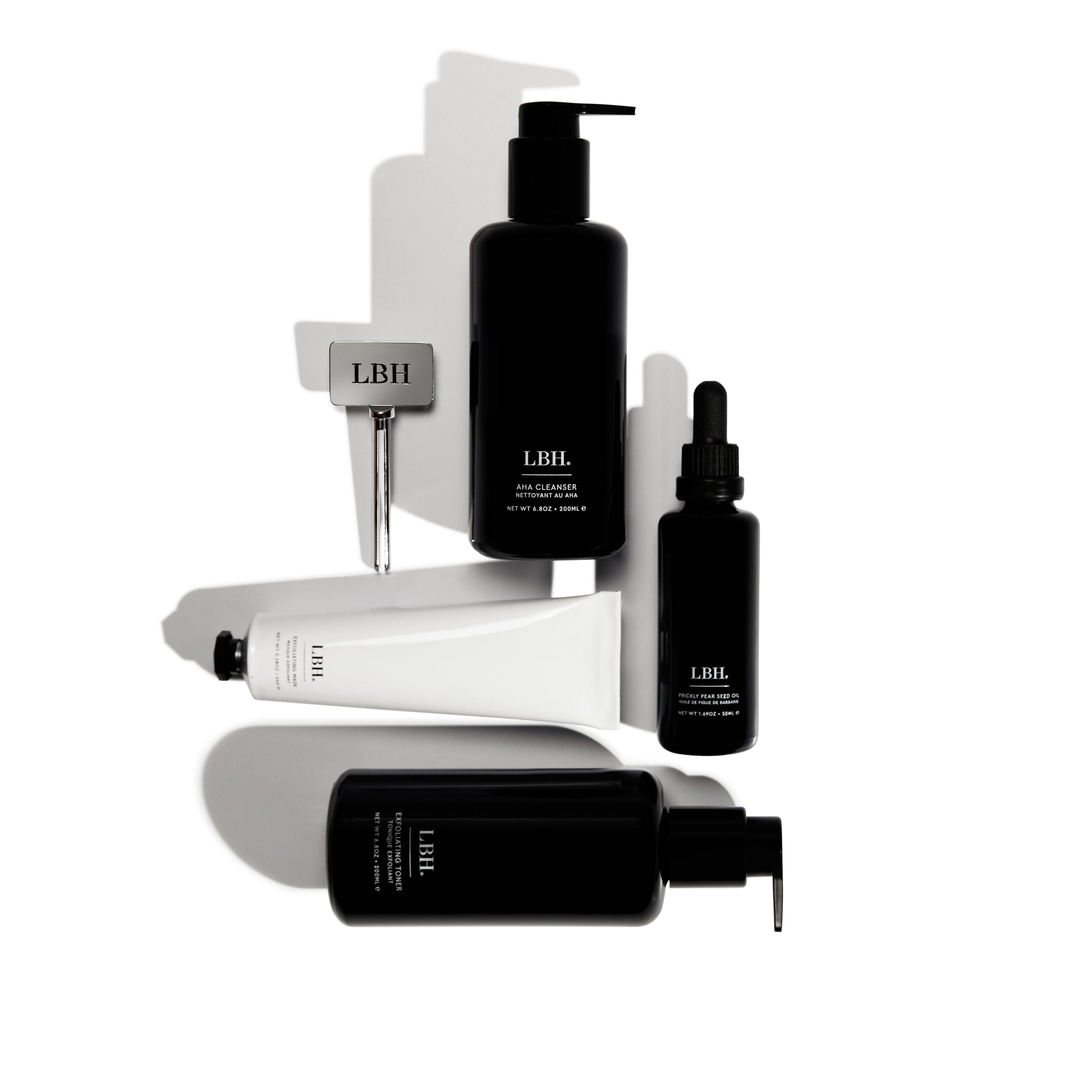 LBH Skincare Prickly Pear Seed Oil - 
LBH Skincare AHA Cleanser - 
LBH Skincare Exfoliating Toner - 
LBH Skincare Exfoliating Mask - 
LBH Skincare LBH Key - 