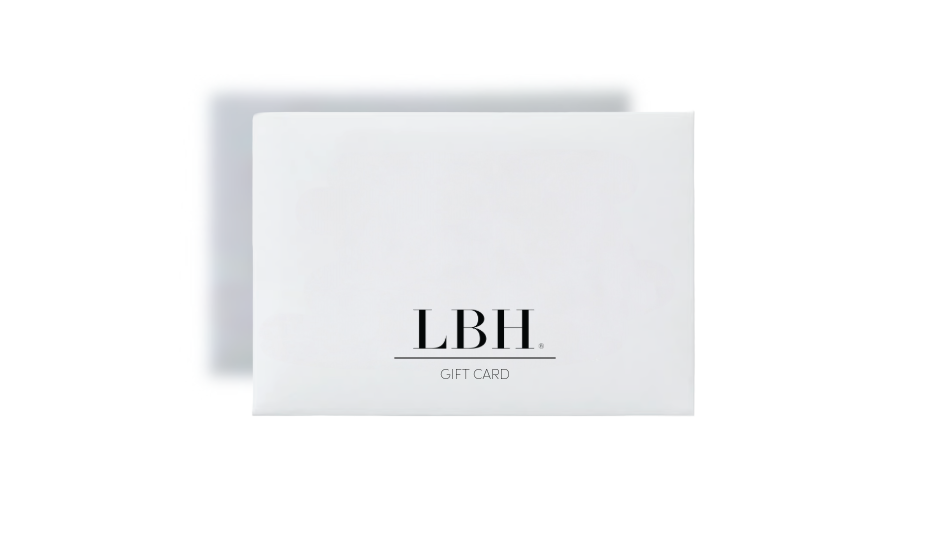 LBH Skincare gift card with signature minimal branding